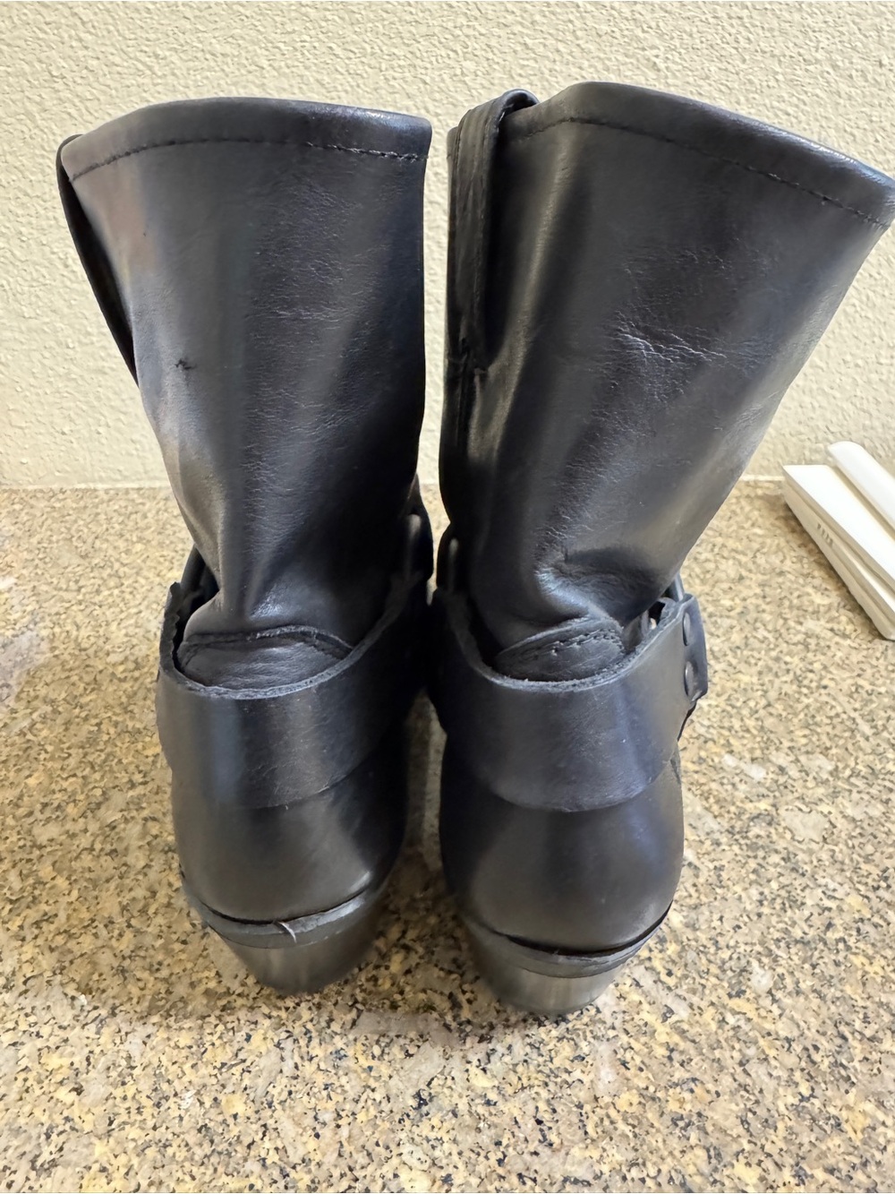 NEW Frye Black Leather Harness Boots - Picture 3 of 7